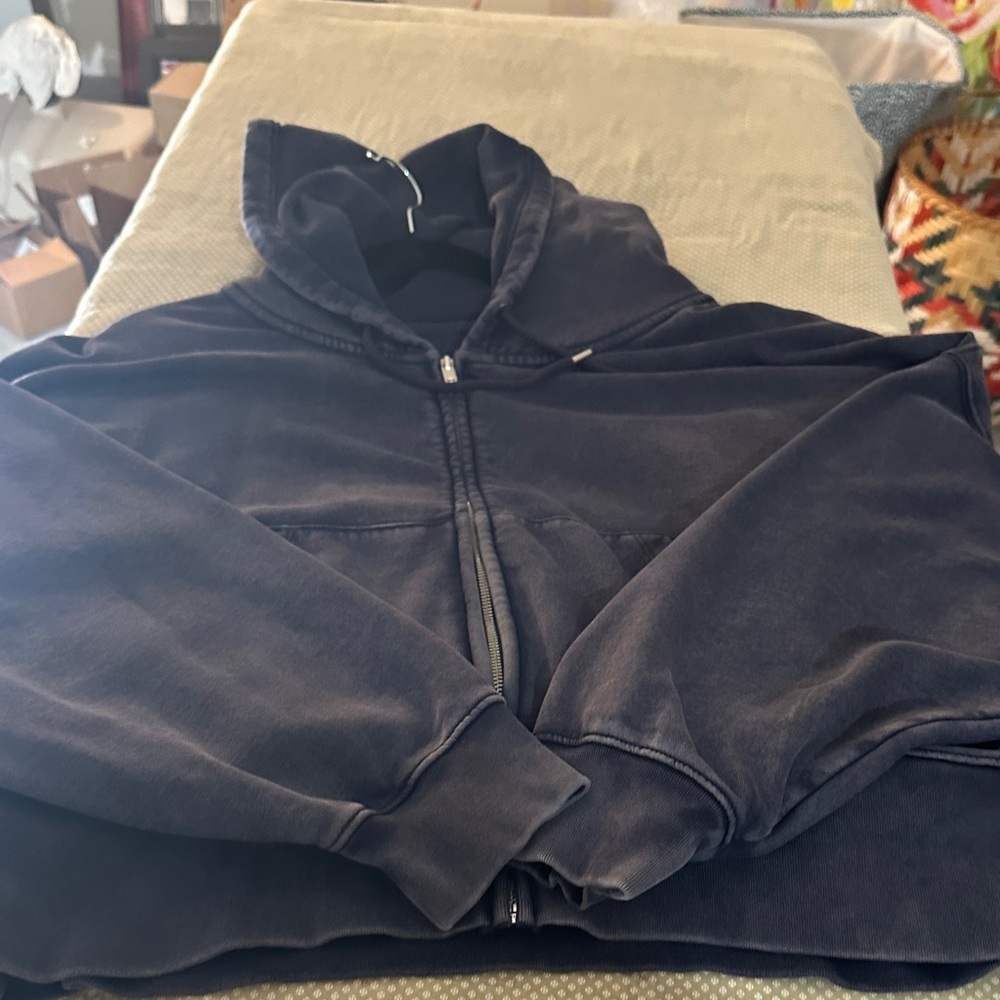 GAP Blue Washed Full-Zip Hoodie